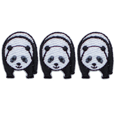 Mini Panda Applique Patch - Bear, Animal Badge 7/8" (3-Pack, Iron on) - Patch Parlor