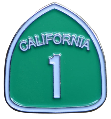 California Highway 1 Pin - CA Hwy One, Metal Pin, Rubber Backing 15/16" - Patch Parlor