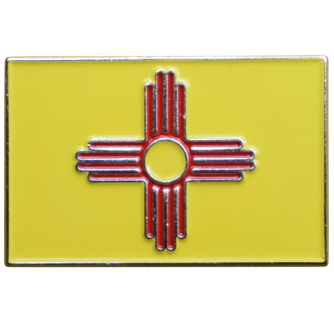 New Mexico Flag Pin - NM Land of Enchantment, Made of Metal, Rubber Backing - Patch Parlor