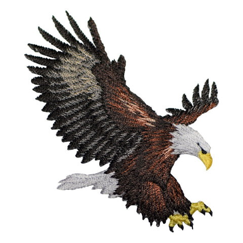 Eagle Applique Patch - Flying, Landing, American Bald Eagle Bird 3.25" (Iron on) - Patch Parlor