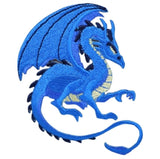 Fantasy Dragon Applique Patch - Blue Power Strength Luck 3.25" (2-Pack, Iron on)