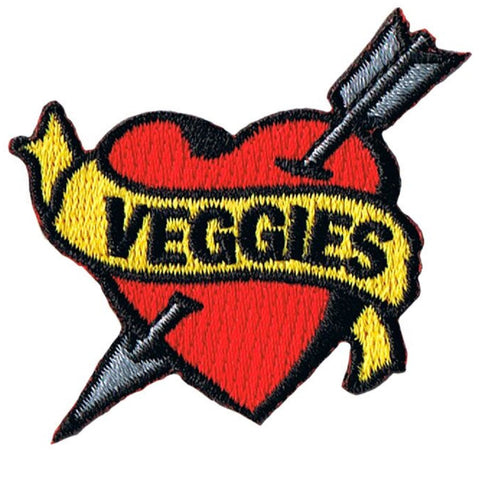 Veggies Tattoo Patch - Arrow, Heart, Vegetables, Food Badge 2.25" (Iron on) - Patch Parlor
