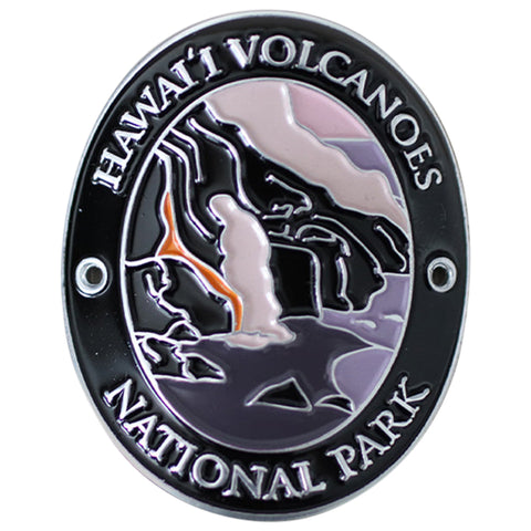 Hawaii Volcanoes National Park Walking Stick Medallion - Kilauea, Mauna Loa