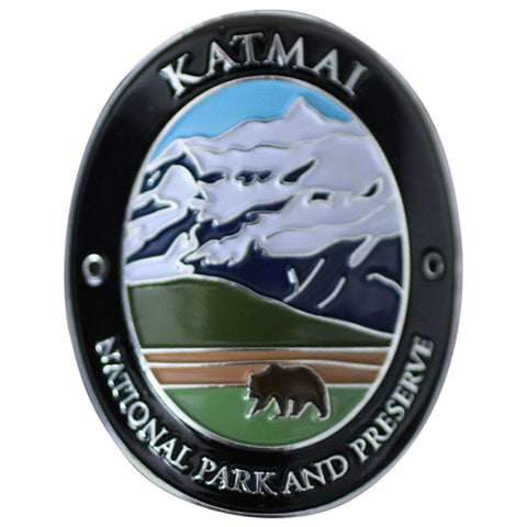 Katmai National Park & Preserve Walking Stick Medallion - Alaska Traveler Series