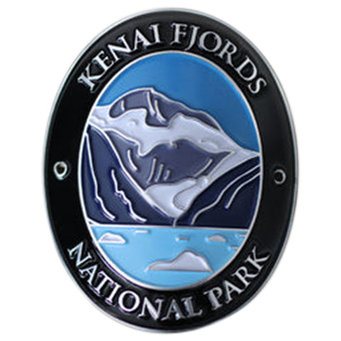 Kenai Fjords National Park Walking Hiking Stick Medallion - Official Traveler Series - Alaska
