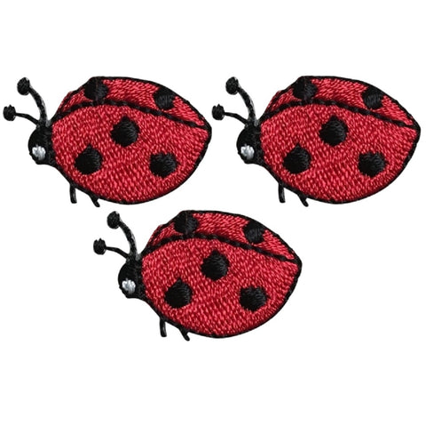 Mini Ladybug Applique Patch - Insect, Bug Badge 1" (3-Pack, Iron on) - Patch Parlor