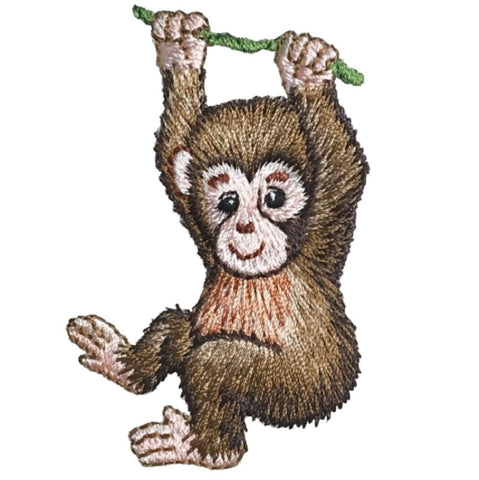 Baby Monkey Applique Patch - Animal, Infant Badge 2-7/8" (Iron on) - Patch Parlor