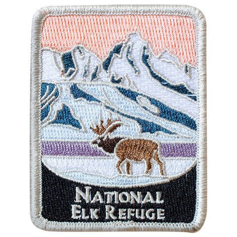 National Elk Refuge Patch - Wyoming, Jackson, Grand Teton 3" (Iron on)