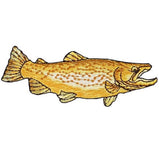 Brown Trout Applique Patch - Embroidered Fish Badge 3.5" (Iron On)