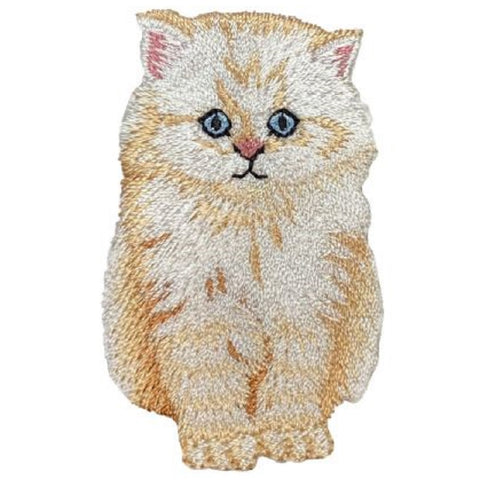 Angora Cat Applique Patch - Kitten, Kitty, Feline 2-1/8" (Iron on) - Patch Parlor