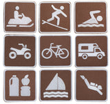 Park Signs Applique Patch Set - Recreational Activities 2" (36-Pack, Iron on)