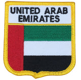 A patch representing the United Arab Emirates with a white, black, red, and green color scheme and the text 'UNITED ARAB EMIRATES' at the top.