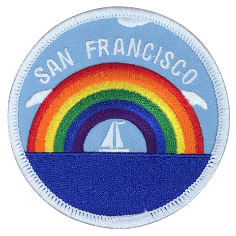 San Francisco Patch - Sailboat, Sailing, Rainbow, California Badge 3" (Iron on) - Patch Parlor