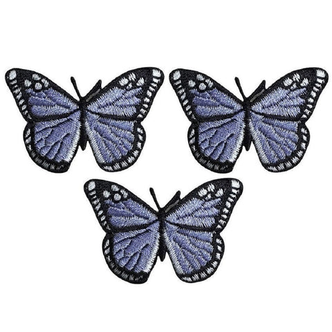 Lilac Butterfly Applique Patch - Light Purple Insect Bug 2" (3-Pack, Iron on)