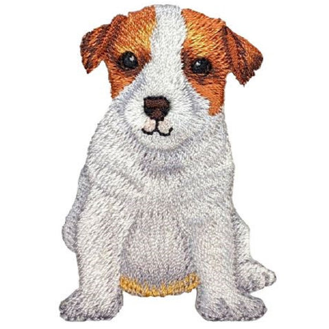 Jack Russell Terrier Applique Patch - Dog, Puppy Badge 2-1/8" (Iron on) - Patch Parlor