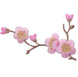 Cherry Blossom Applique Patch - Branch , Flower, Tree Badge 3-1/8" (Iron on) - Patch Parlor