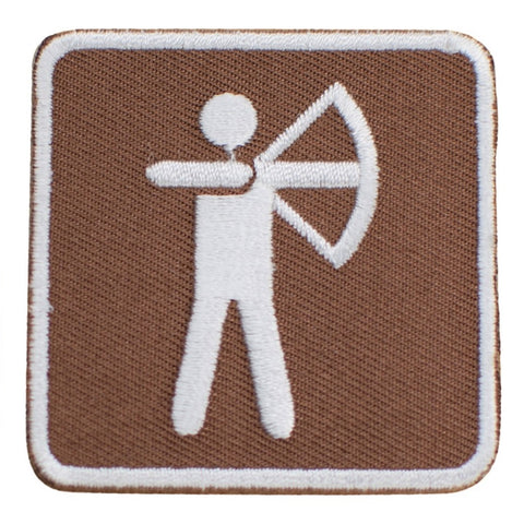 Archery Applique Patch - Park Sign Recreational Activity Badge 2" (Iron on) - Patch Parlor