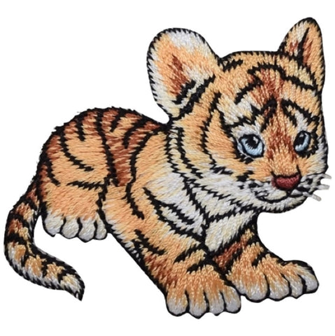 Tiger Cub Applique Patch - Feline, Kitty, Baby Cat Badge 2.25" (Iron on) - Patch Parlor