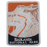 badlands patch with red and beige colors depicting the natural landscape