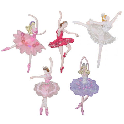 Ballerina Dancer Applique Patch - Ballet Dance Performing Arts (5-Pack, Iron on) - Patch Parlor