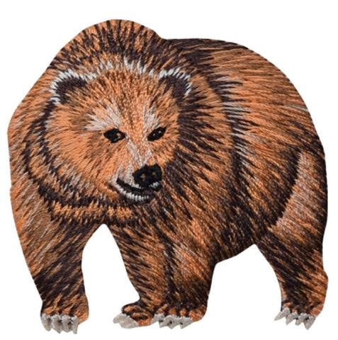 Kodiak Grizzly Bear Applique Patch - Alaskan Brown Bear Animal 2.25" (Iron on) - Patch Parlor