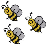 Honey Bee Applique Patch - Bumblebee, Insect, Bug Badge 1" (3-Pack, Iron on) - Patch Parlor