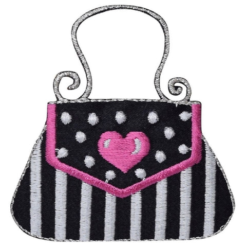Purse Applique Patch - Handbag, Heart Fashion Badge 2.5" (Iron On) - Patch Parlor