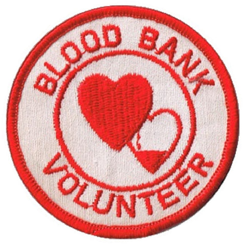 Vintage Blood Bank Volunteer Patch - Donate Blood 3" (Sew on) - Patch Parlor