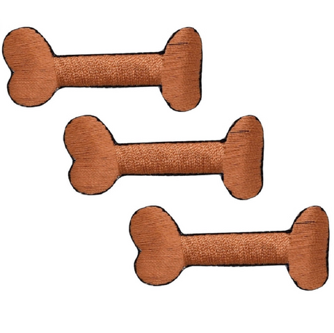 Dog Bone Applique Patch - Puppy, Canine Badge 2" (3-Pack, Iron on) - Patch Parlor