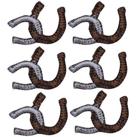 Horseshoes Applique Patch - Horse, Cowboy, Western Badge 1" (6-Pack, Iron on) - Patch Parlor