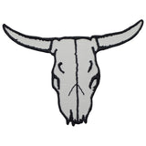 Bull Skull Applique Patch - Cow, Western, Rancher Badge 3.5" (Iron on) - Patch Parlor