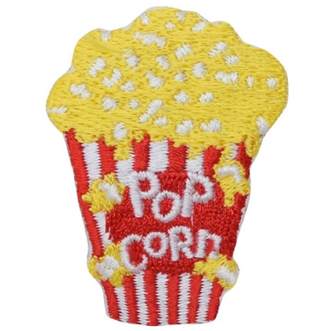 Popcorn Applique Patch - Cinema, Movie Theater Food Badge 1-15/16" (Iron on) - Patch Parlor