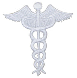 Caduceus Applique Patch - Doctor, Nurse, EMT, Paramedic, Medical Symbol 2.5" (4-Pack, Iron on) - Patch Parlor