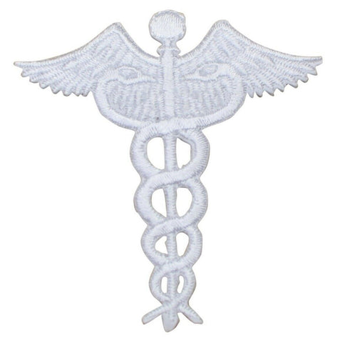 Caduceus Applique Patch - Doctor, Nurse, EMT, Paramedic, Medical Symbol 2.5" (Iron on) - Patch Parlor