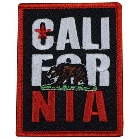 California Patch - Grizzly Bear, CA Badge 2-15/16" (Iron on)