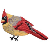 Cardinal Applique Patch - Female Red/Yellow Bird Badge 2.25" (Iron on) - Patch Parlor