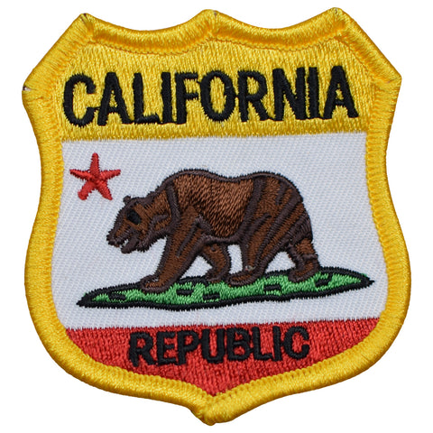 California Patch - Grizzly Bear, CA Republic Badge 2-11/16" (Iron on) - Patch Parlor