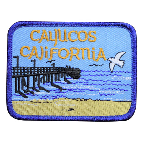 Cayucos Patch - California Beach, Central Coast SLO Badge 3-7/16" (Iron on) - Patch Parlor