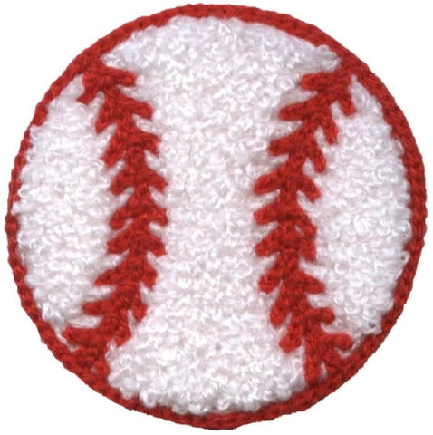 Chenille Baseball Applique Patch - Letterman Jacket, Sports Badge 3" (Iron on) - Patch Parlor