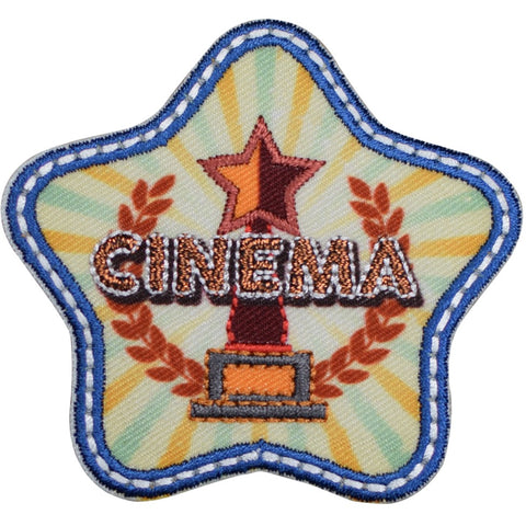 Cinema Applique Patch - Star, Award, Movie, Film, Theater Badge 2.25" (Iron on) - Patch Parlor