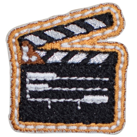 Mini Clapperboard Applique Patch - Cinema Theater Movie Badge 1-1/8" (Iron on) - Patch Parlor
