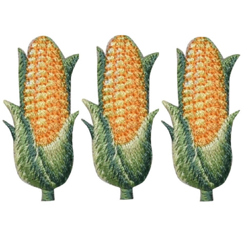 Corn Applique Patch - Cob, Husk, Ear of Corn 1.5" (3-Pack, Iron on) - Patch Parlor