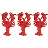 3-Pack Crawfish Lobster Applique Patch - Embroidered Seafood Badge 1.5" (Iron On)