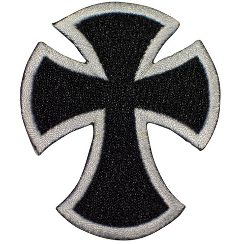 Black & White Cross Applique Patch - Jesus Christian Badge 2-3/4" (Clearance, Iron on)