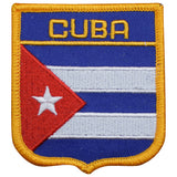 Cuba flag patch in the shape of a shield