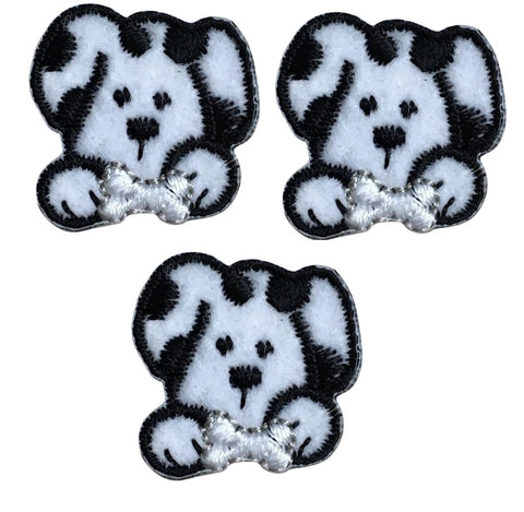 Dalmatian Applique Patch - Puppy, Dog, Bone Badge 7/8" (3-Pack, Iron on) - Patch Parlor