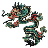 Green Dragon Applique Patch Set - Power, Strength, Good Luck Badge 3" (2-Pack, Iron on) - Patch Parlor