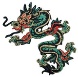 Green Dragon Applique Patch - Power, Strength, Good Luck Badge 3" (Iron on) - Patch Parlor