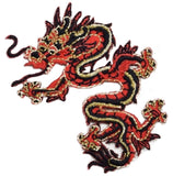 Red Dragon Applique Patch Set - Power Strength Luck Badge 3" (2-Pack, Iron on) - Patch Parlor