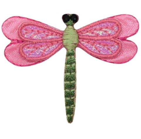 Dragonfly Applique Patch - Pink, Layered, Bug, Insect Badge 2" (Iron on) - Patch Parlor